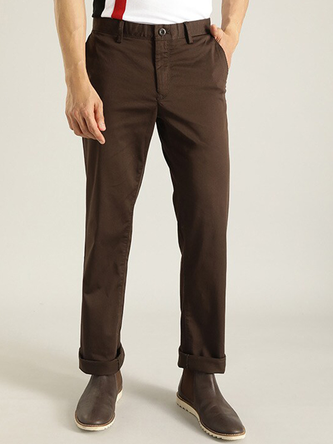 

Indian Terrain Men Brown Brooklyn Slim Fit Chinos Trousers