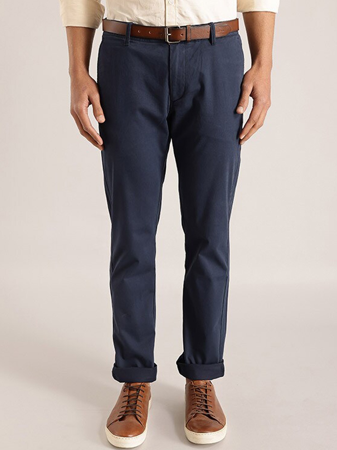 

Indian Terrain Men Blue Brooklyn Slim Fit Casual Chinos Trousers