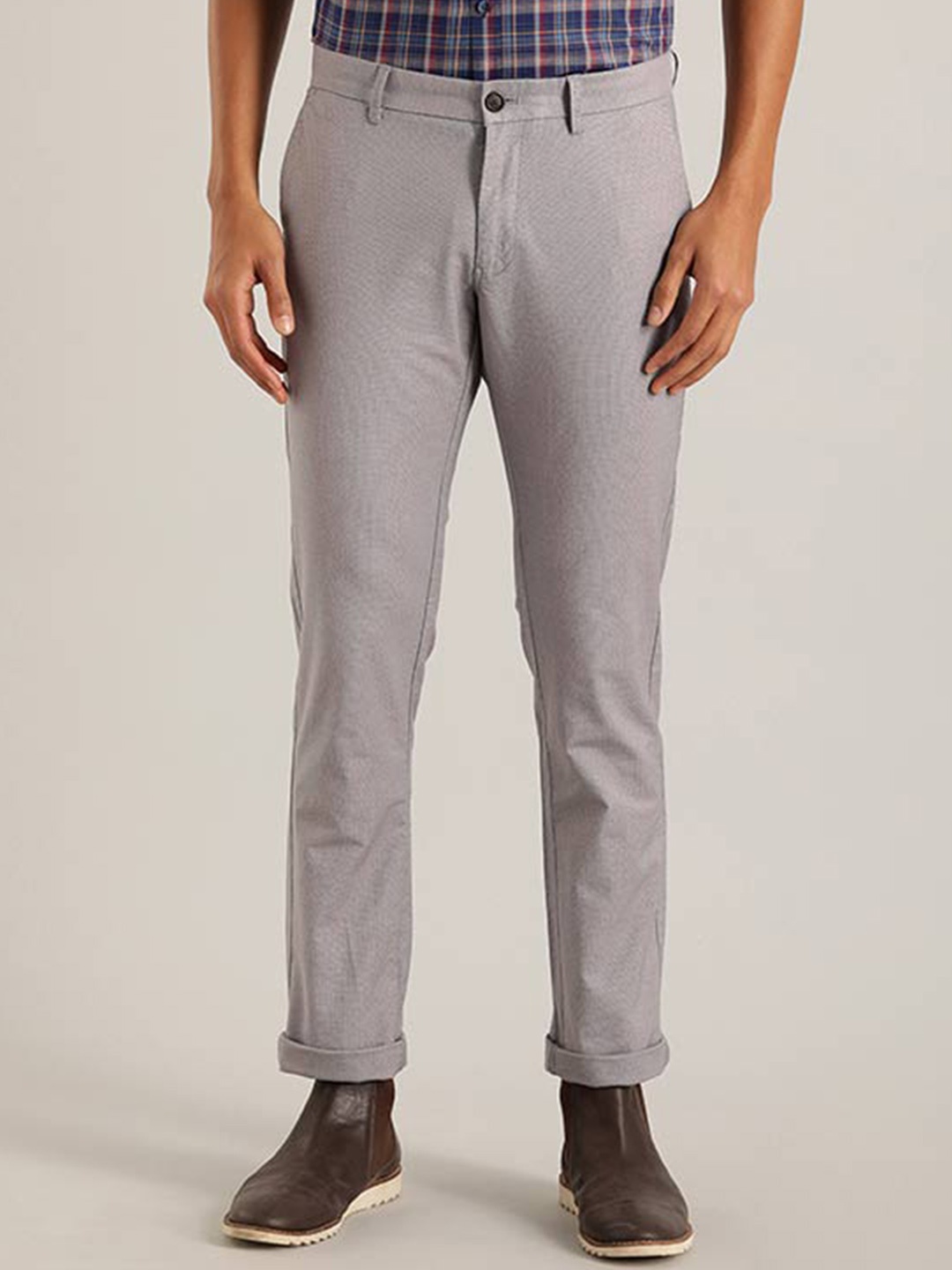

Indian Terrain Men Brooklyn Slim Fit Chinos, Grey