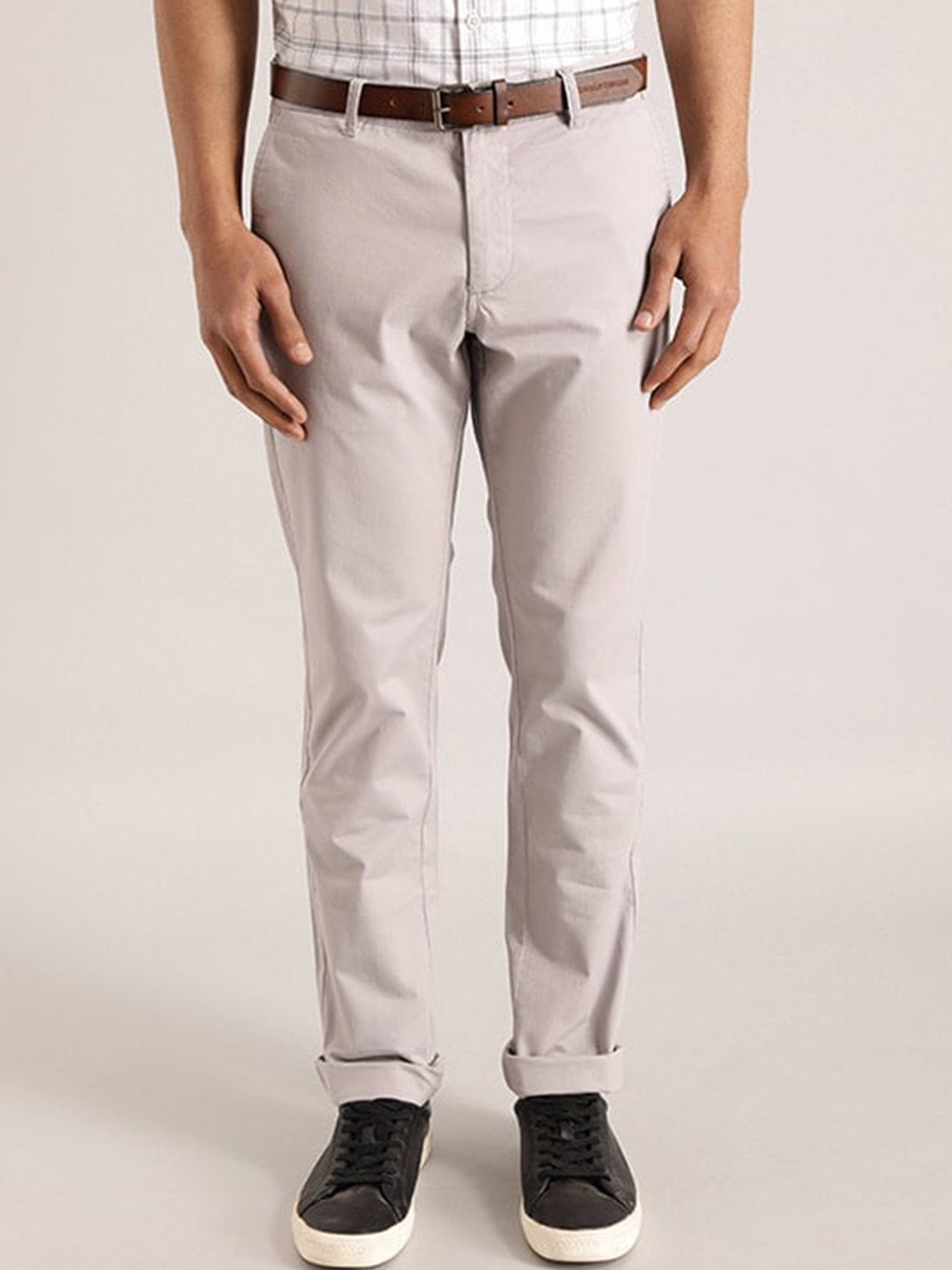 

Indian Terrain Men Brooklyn Slim Fit Chinos, Grey