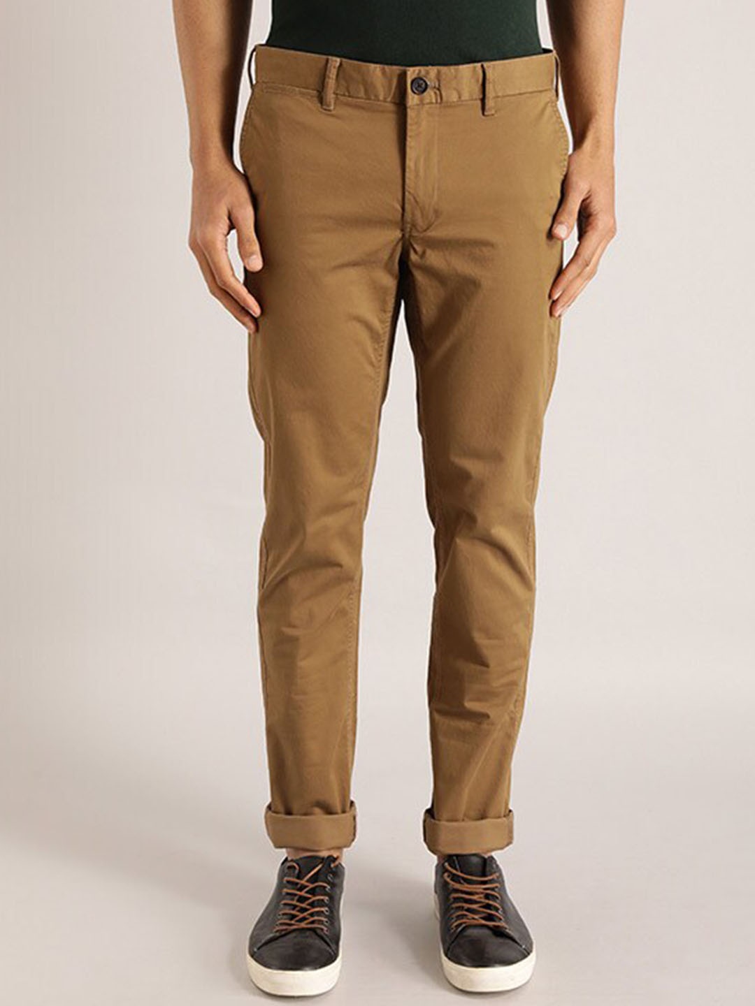 

Indian Terrain Men Brooklyn Slim Fit Chino Trousers, Brown