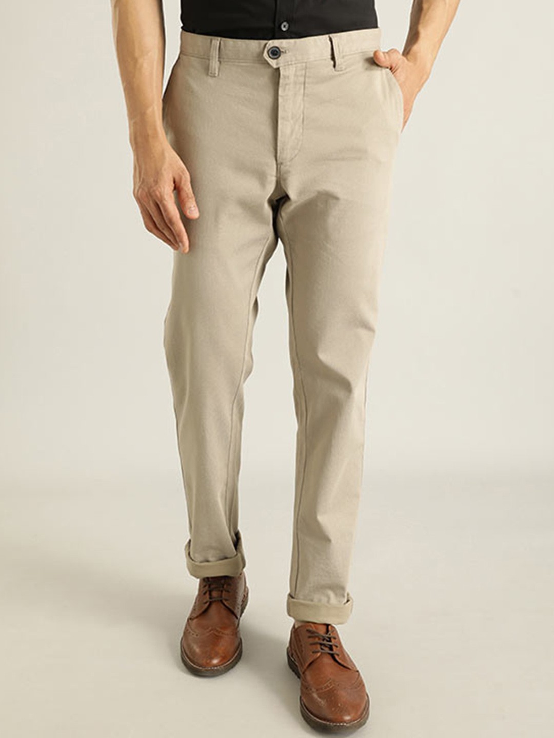 

Indian Terrain Men Brooklyn Slim Fit Chinos, Beige