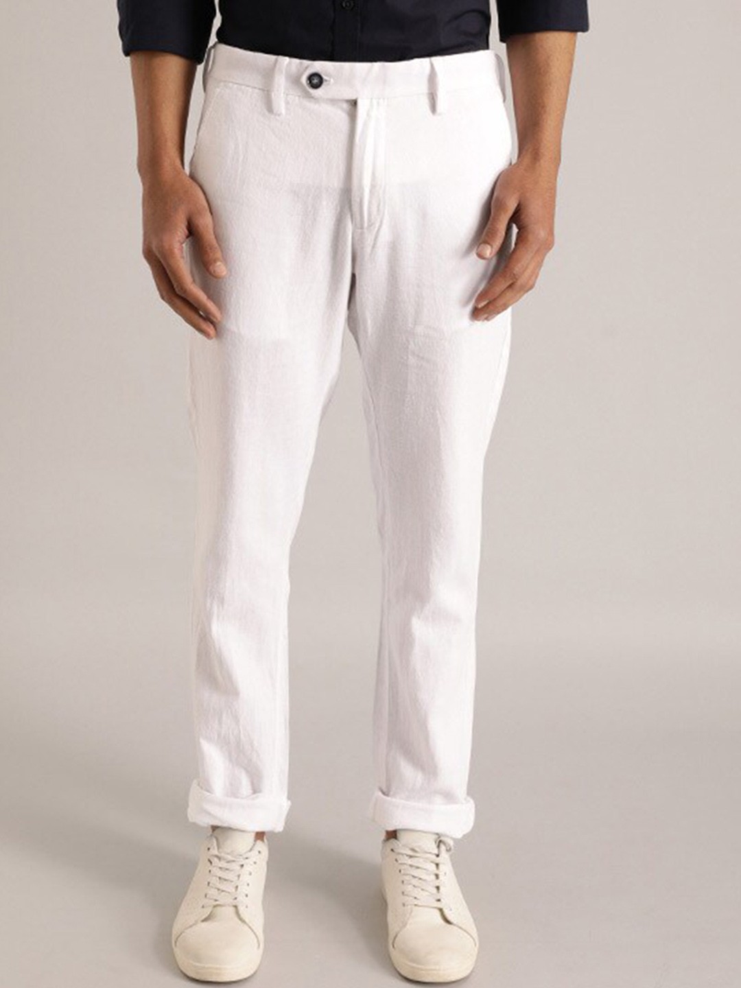 

Indian Terrain Men Brooklyn Slim Fit Trousers, White