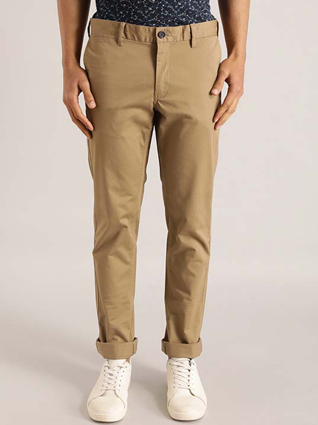 

Indian Terrain Men Brooklyn Mid-Rise Slim Fit Chinos Trousers, Khaki