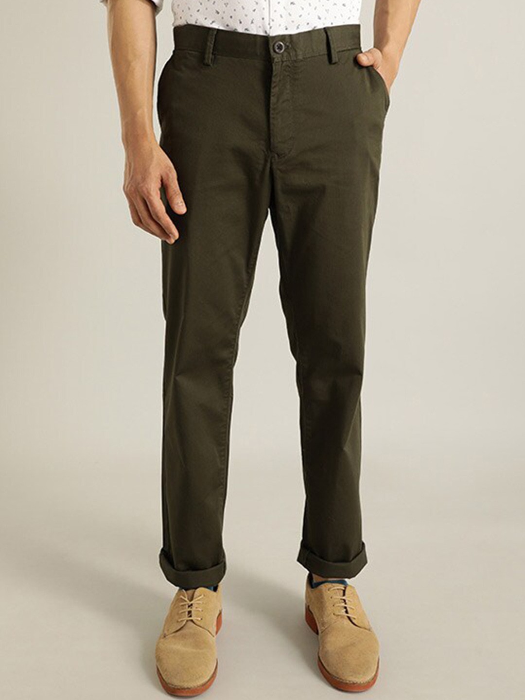 

Indian Terrain Men Brooklyn Slim Fit Chinos, Green