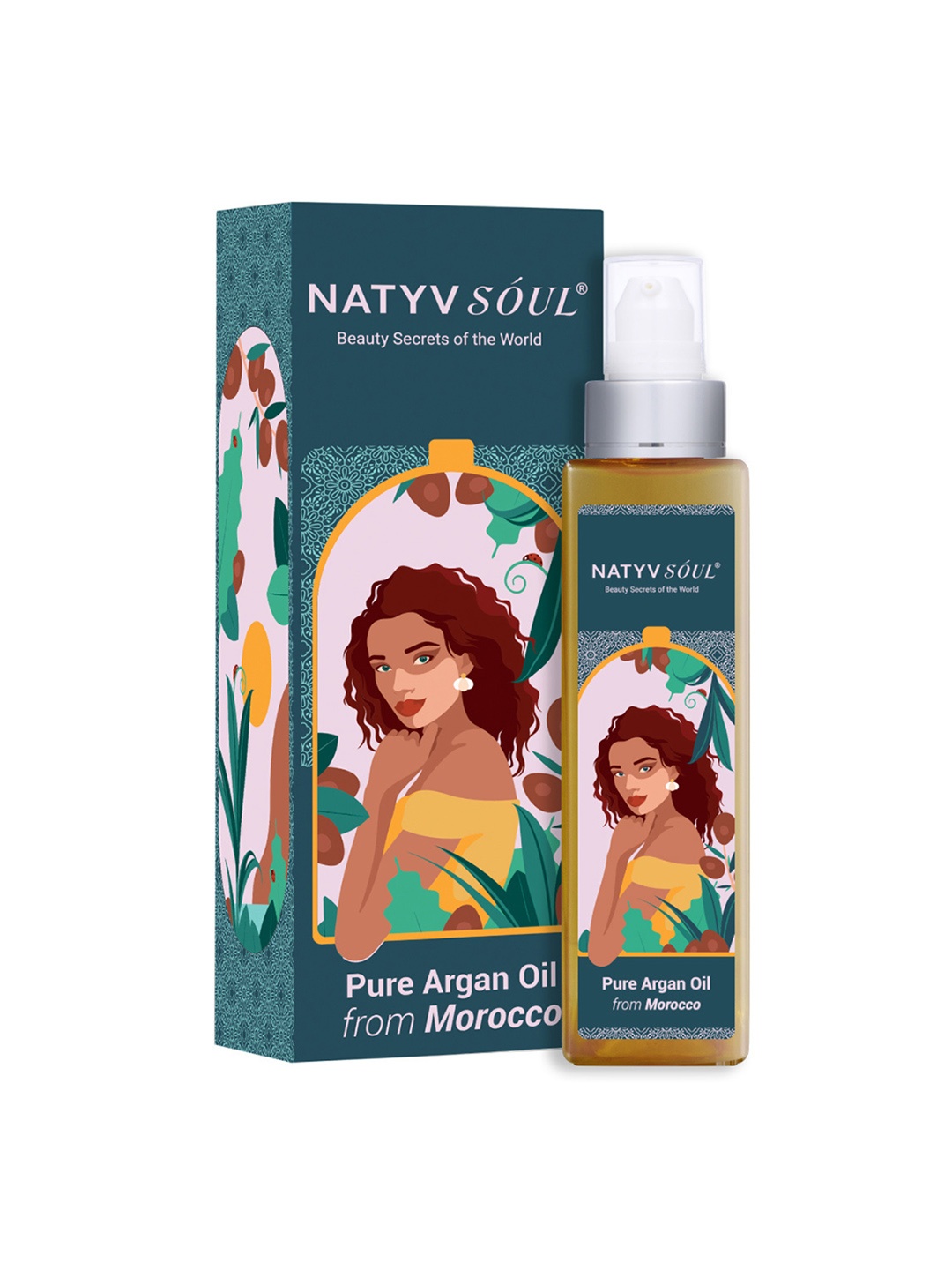 

NATYV SOUL Pure Argan Hair Oil from Morocco for Frizz Control - 100ml, Blue