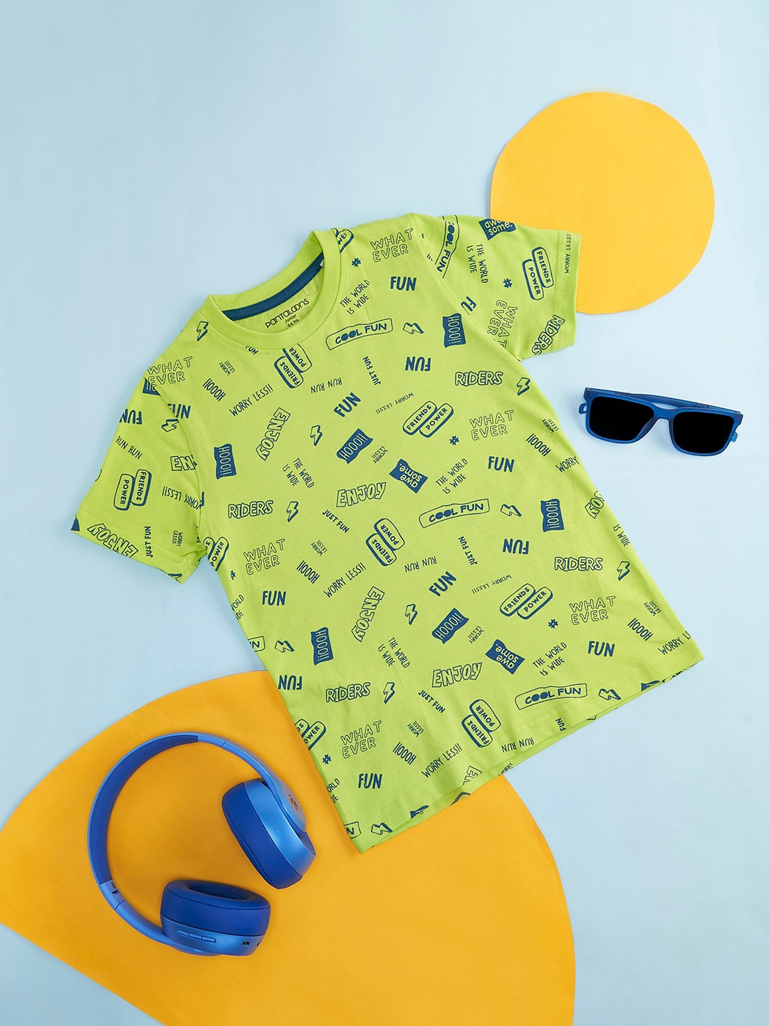 

Pantaloons Junior Boys Typography Printed Cotton T-Shirt, Green
