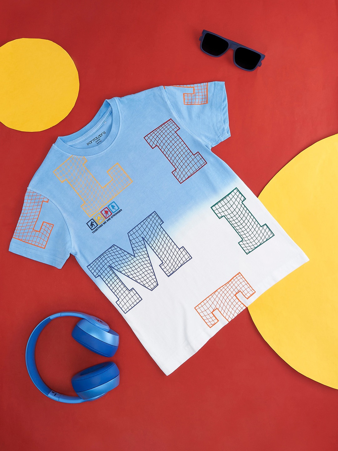 

Pantaloons Junior Boys Typography Printed Cotton T-shirt, Blue