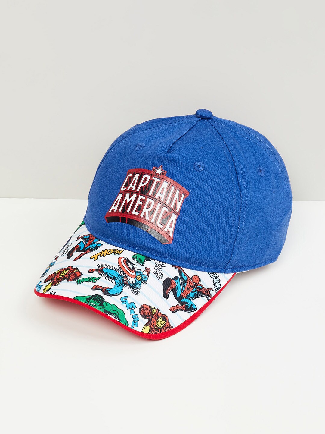 

max Boys Printed Cotton Baseball Cap, Blue
