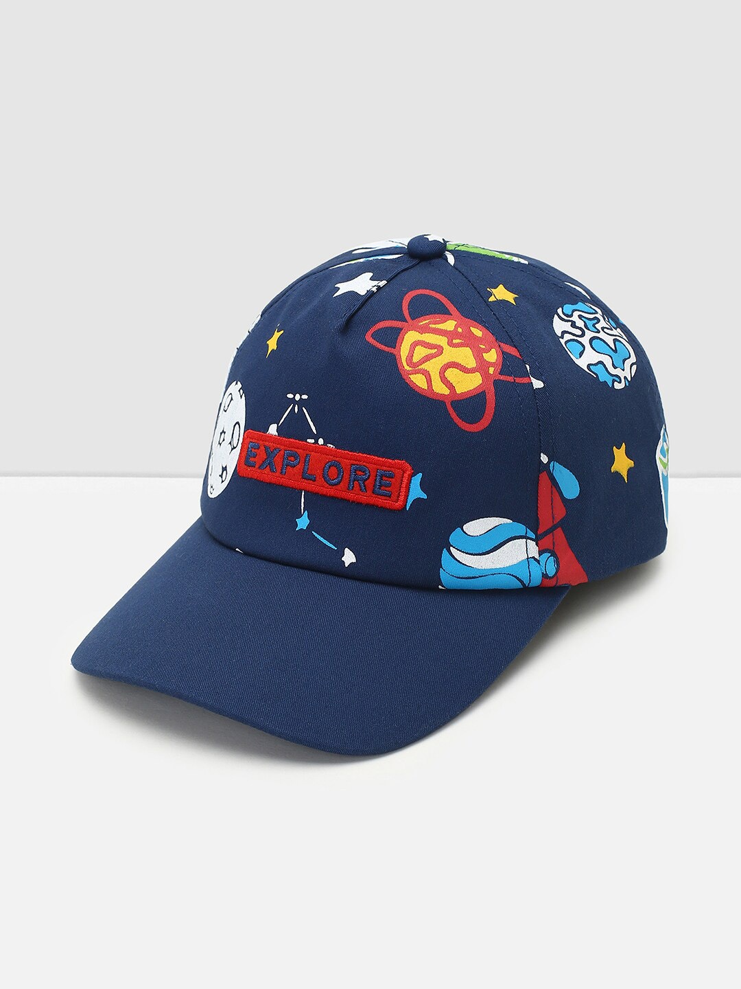 

max Boys Printed Pure Cotton Baseball Cap, Blue
