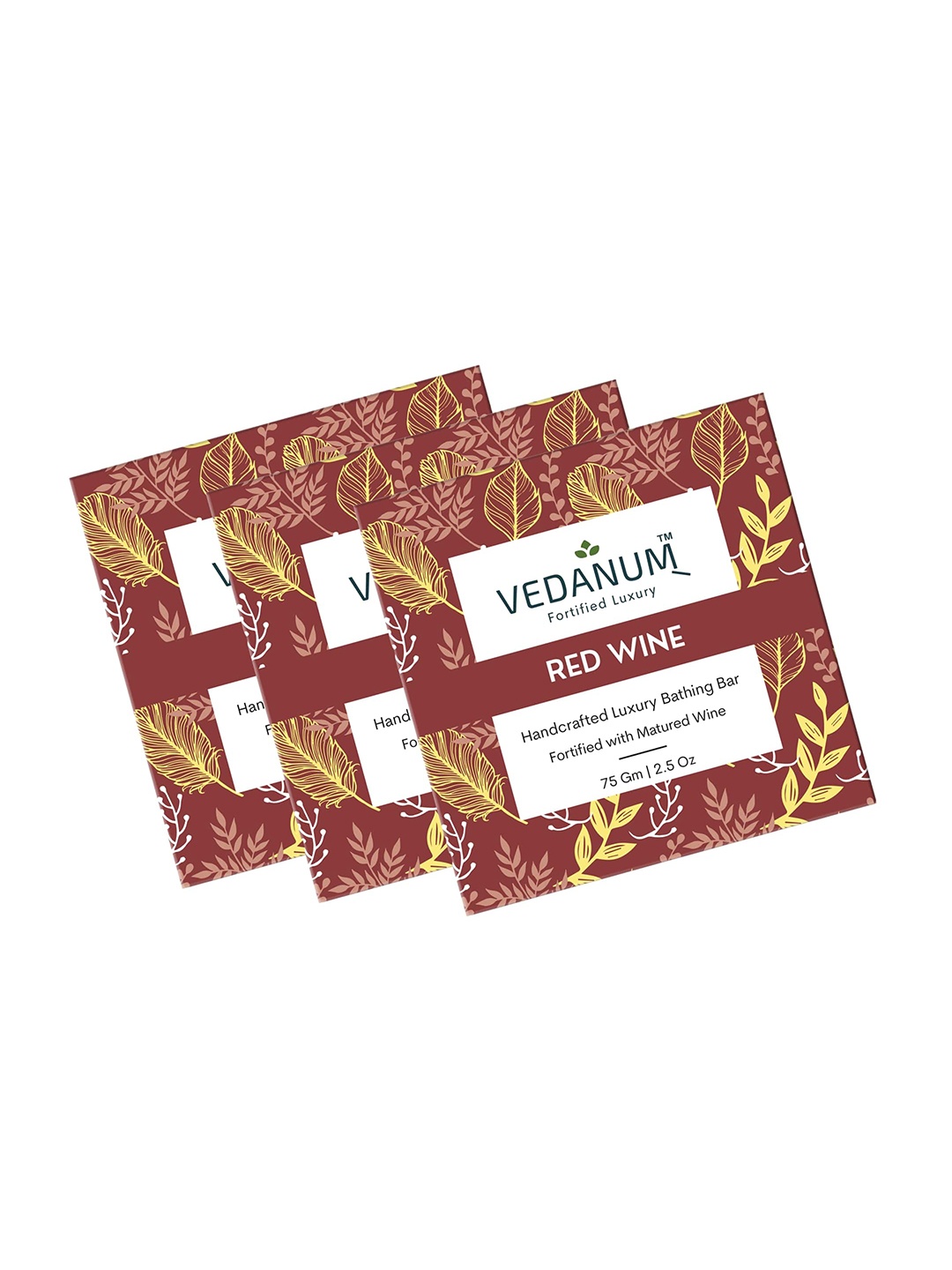 

VEDANUM Set of 3 Red Wine Handcrafted Luxury Bathing Bars - 75 g Each