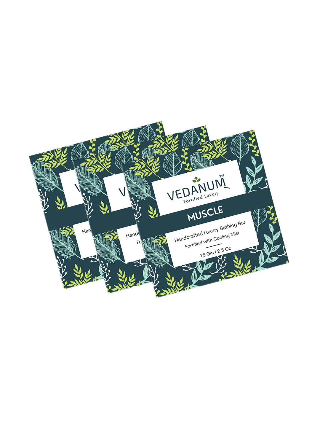 

VEDANUM Set of 3 Muscle Handcrafted Luxury Bathing Bar - 75 g Each, Blue