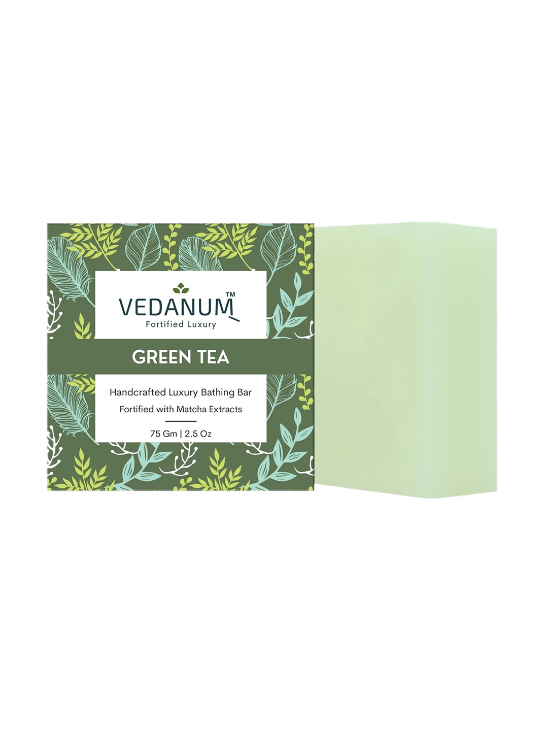 

VEDANUM Handmade Green Tea Soap with Shea Butter Fortified Luxury Bathing Bar, Grey