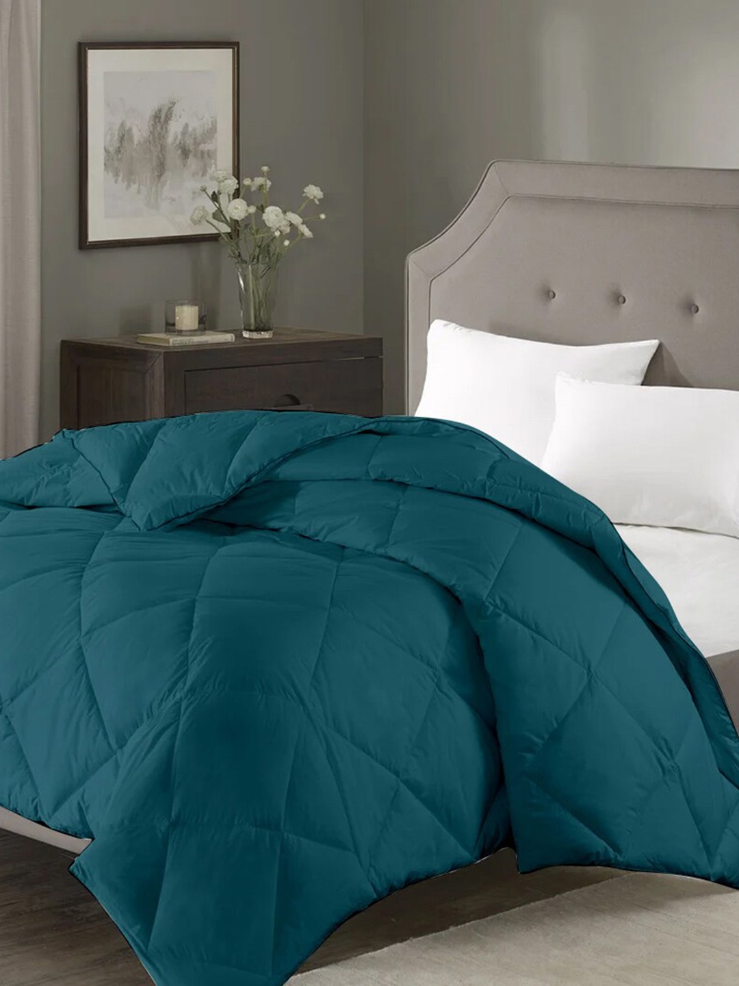 

RAZZAI Teal Geometric Microfiber AC Room 150 GSM Double Bed Comforter