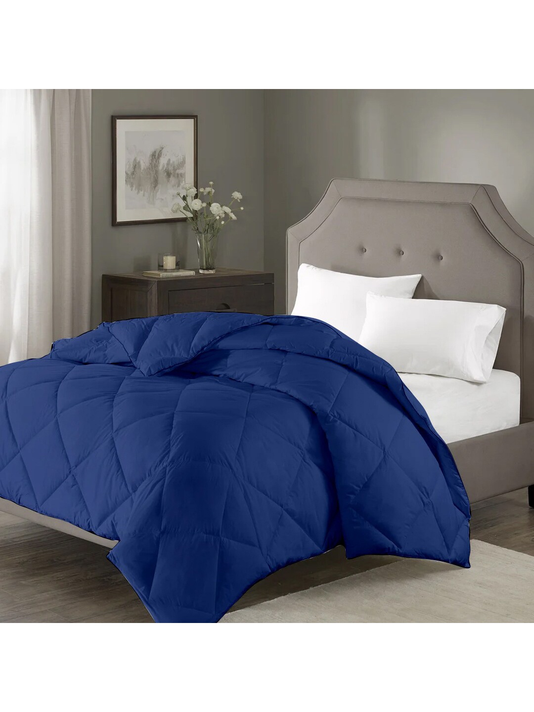 

RAZZAI Blue Geometric Microfiber AC Room 150 GSM Single Bed Comforter