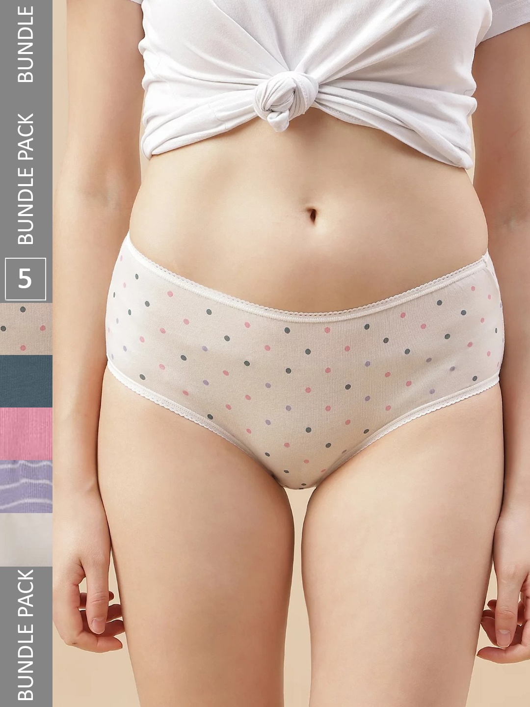 

Marks & Spencer Women Pack Of 5 Mid-Rise Basic Briefs, White