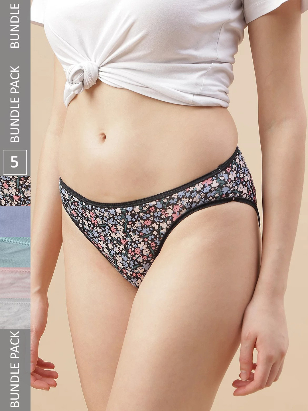 

Marks & Spencer Women Pack Of 5 Printed Hipster Briefs, Blue