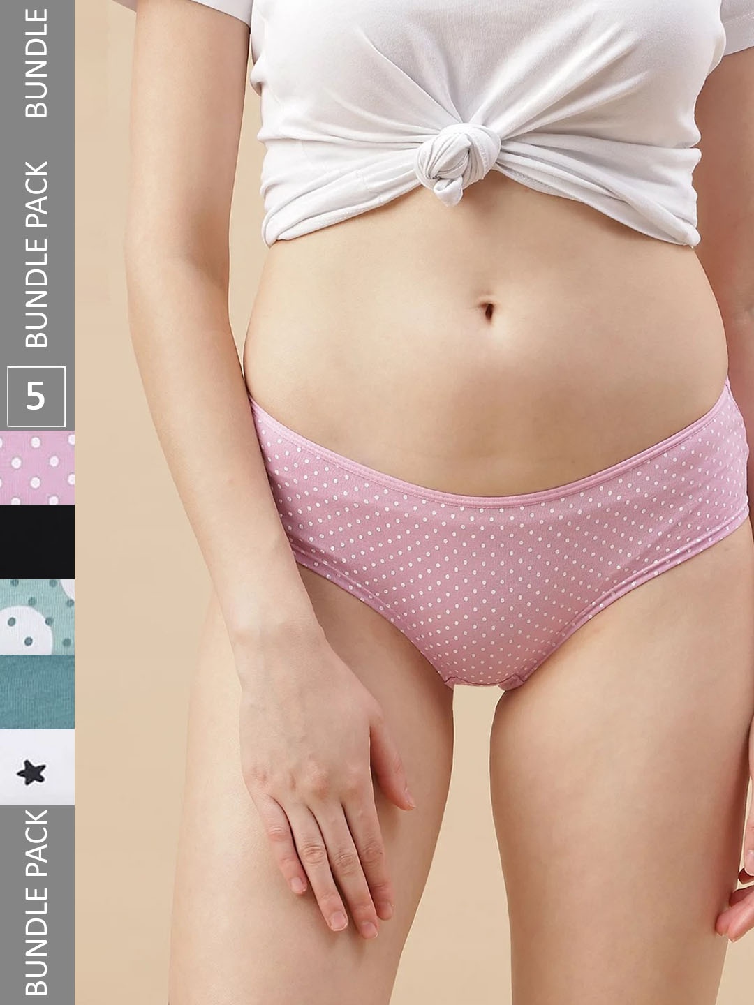 

Marks & Spencer Women Pack Of 5 Printed Basic Briefs, Purple