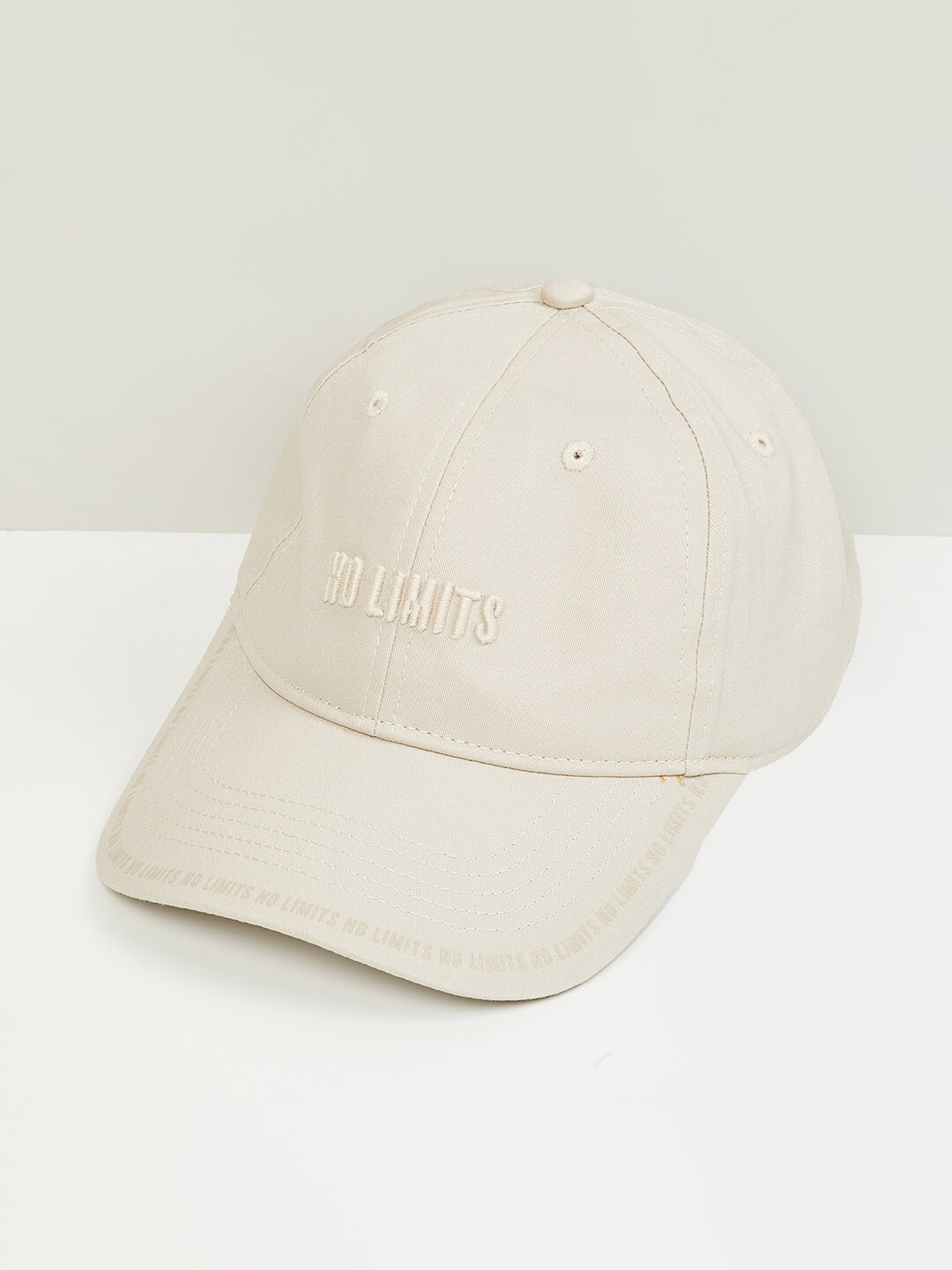 

max Women Embroidered Pure Cotton Baseball Cap, Beige