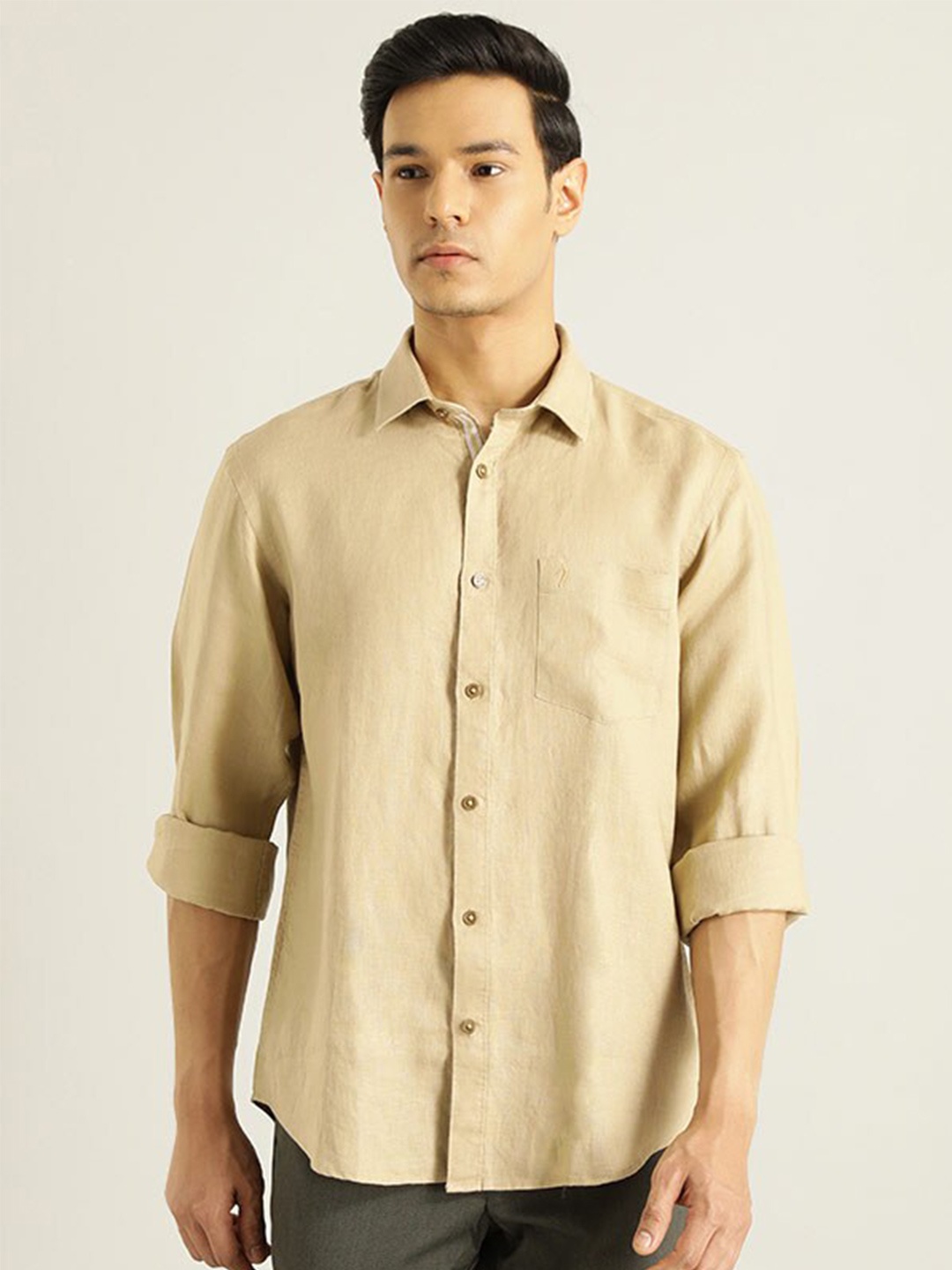 

Indian Terrain Chiseled Slim Fit Cotton Casual Shirt, Brown