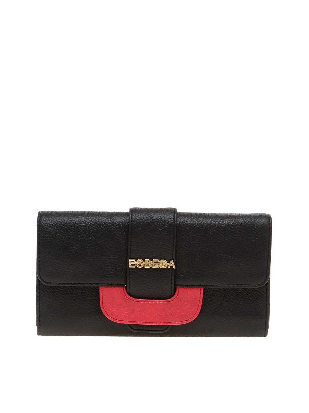 

ESBEDA Women Black & Red Two Fold Wallet