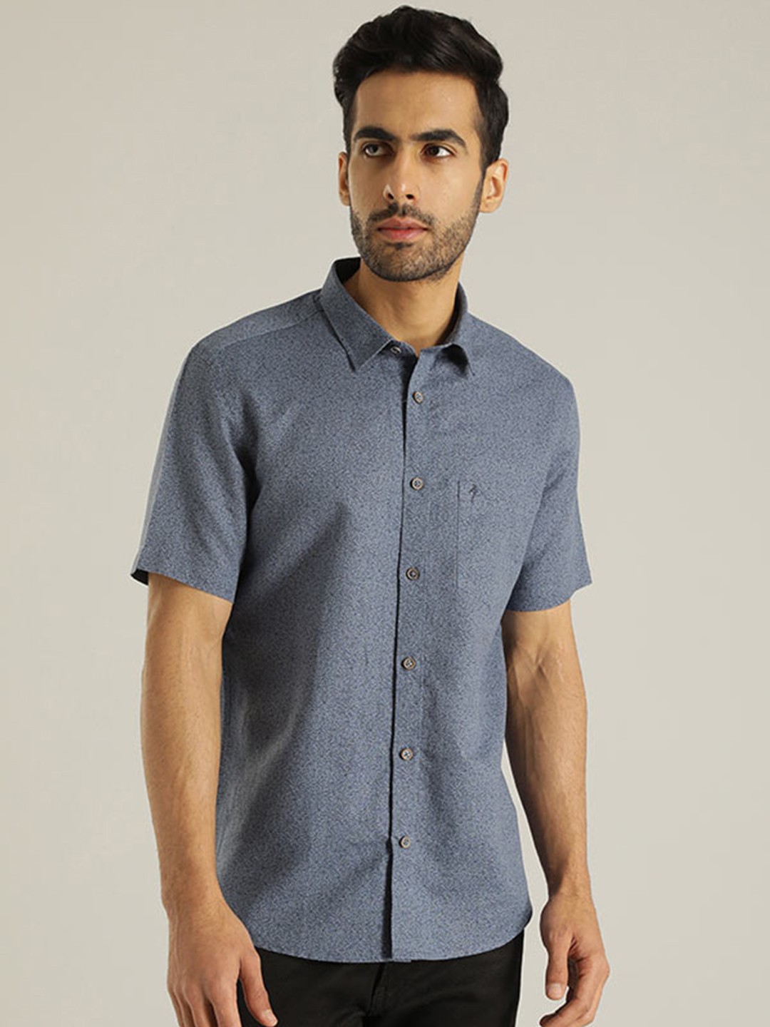 

Indian Terrain Chiseled Slim Fit Casual Shirt, Blue
