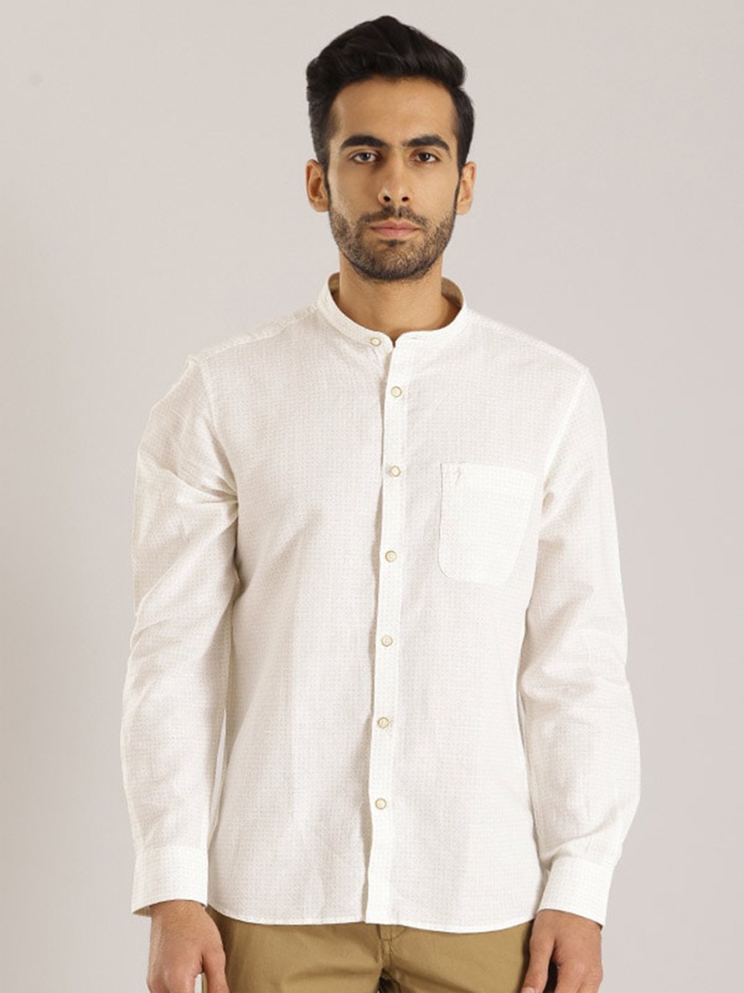 

Indian Terrain Chiseled Slim Fit Opaque Casual Shirt, White
