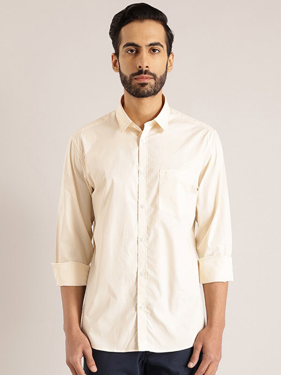 

Indian Terrain Chiseled Slim Fit Opaque Casual Shirt, White