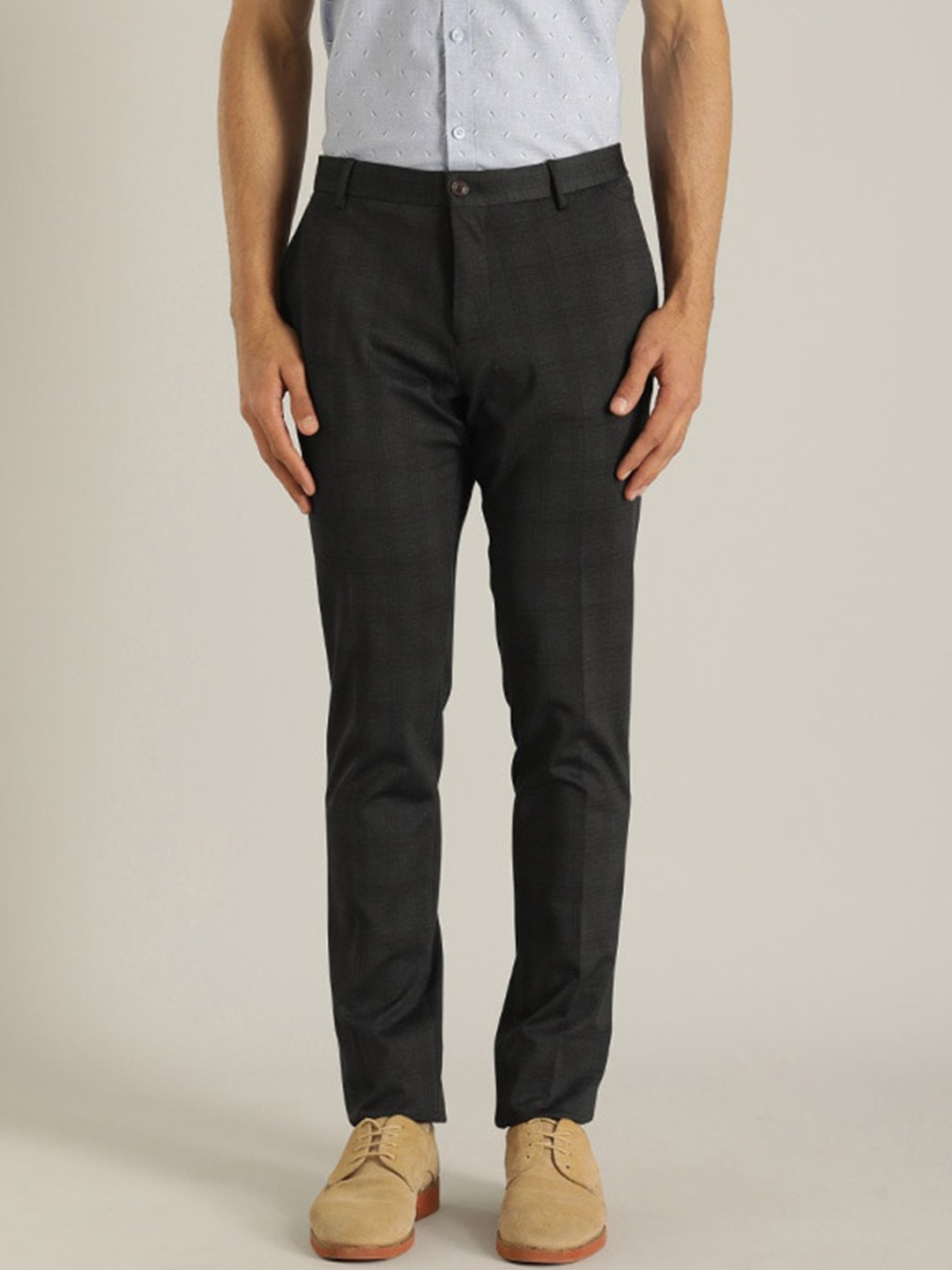 

Indian Terrain Men Brooklyn Slim Fit Trousers, Black