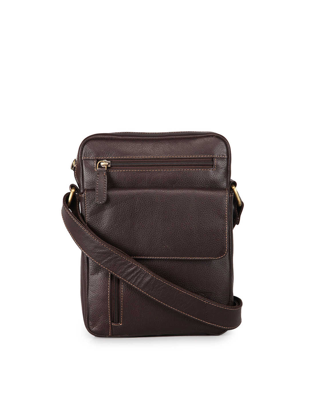 

GENWAYNE Men Leather Messenger Bag, Brown