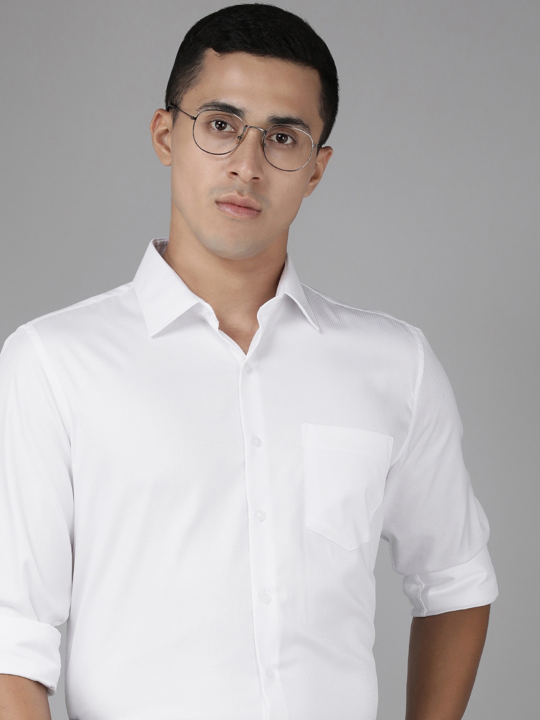 

Van Heusen Self Design Slim Fit Formal Shirt, White