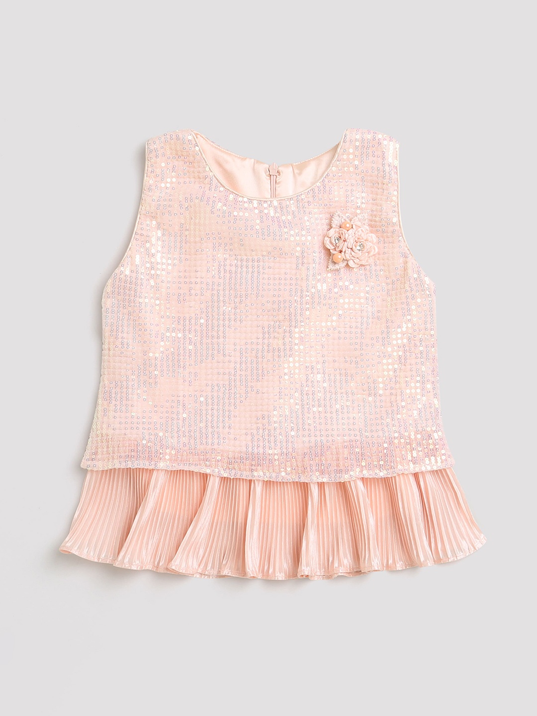 

Tiny Girl Girls Embellished Bling & Sparkly Sleeveless Top, Peach