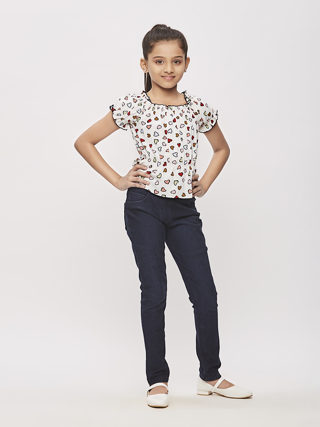 

Tiny Girl Geometric Printed Smocking Top, Pink
