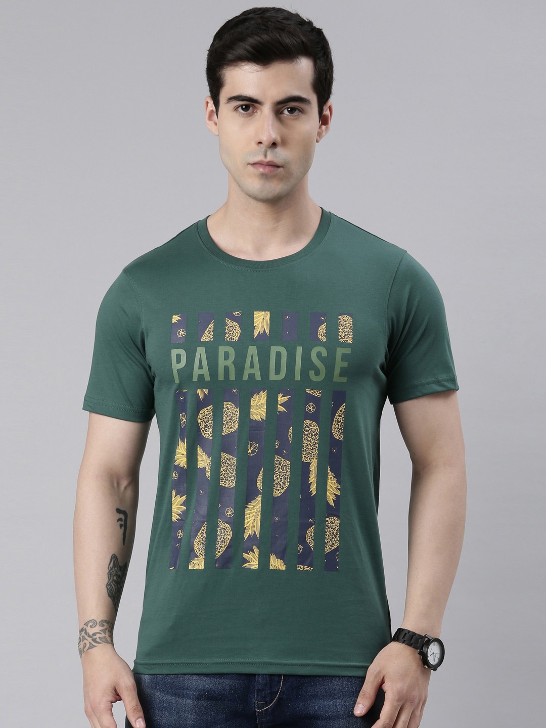 

DIXCY SCOTT Graphic Printed Cotton T-shirt, Green