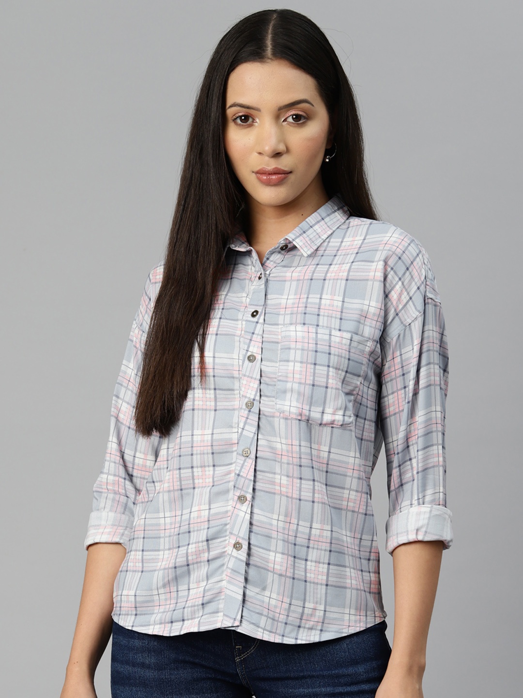 

Popnetic Checked Casual Shirt, Blue