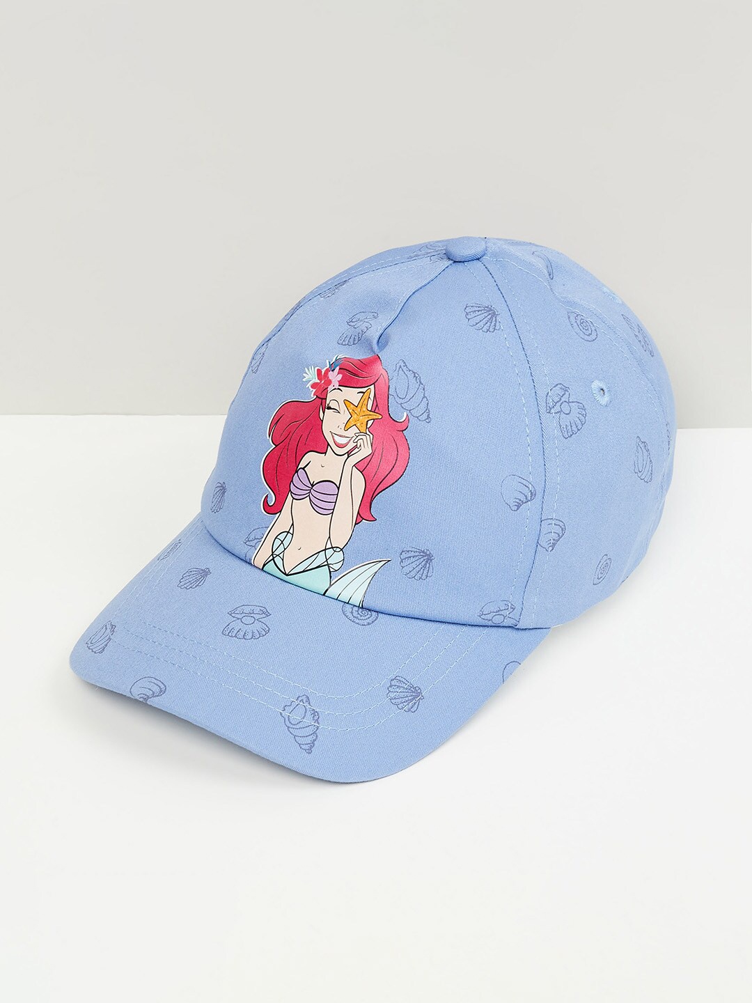 

max Girls Ariel Printed Pure Cotton Baseball Cap, Blue