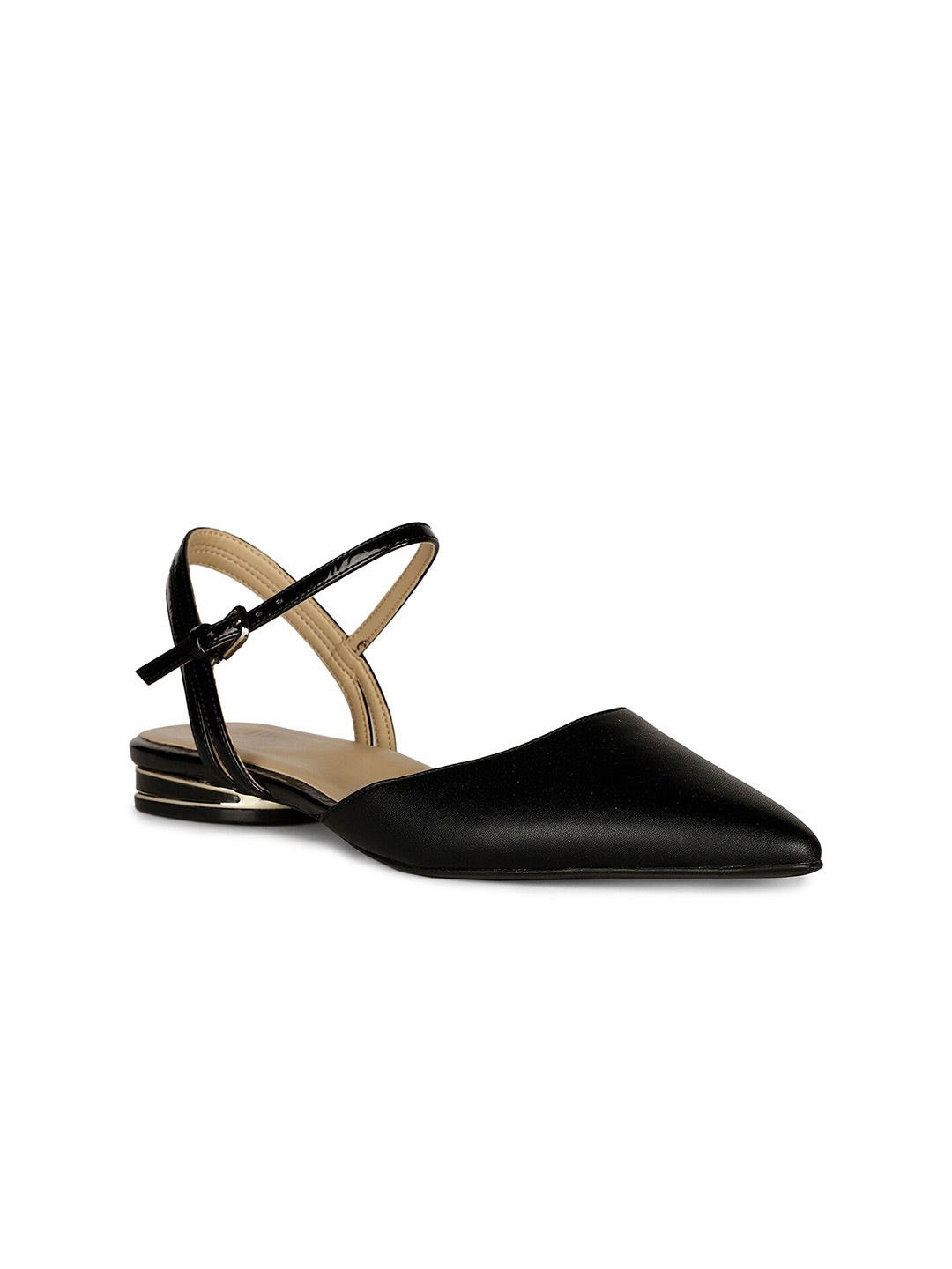 

Naturalizer Pointed Toe Leather Mules, Black