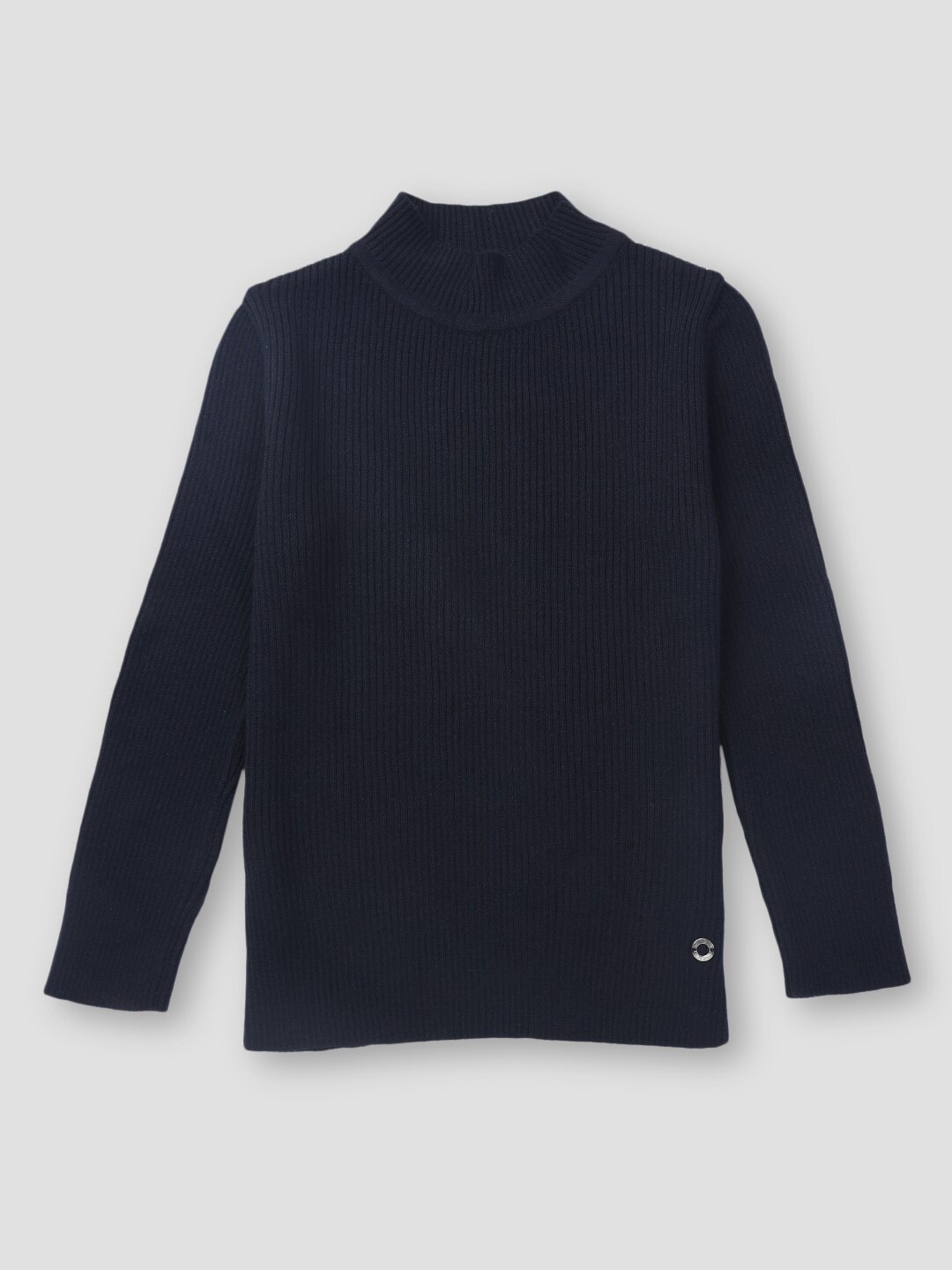 

Gini and Jony Girls Ribbed Cotton Pullover, Black