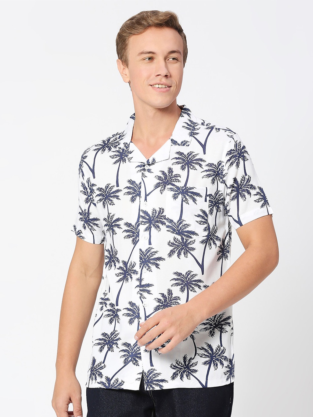 

MOD ECRU Floral Opaque Printed Casual Shirt, White