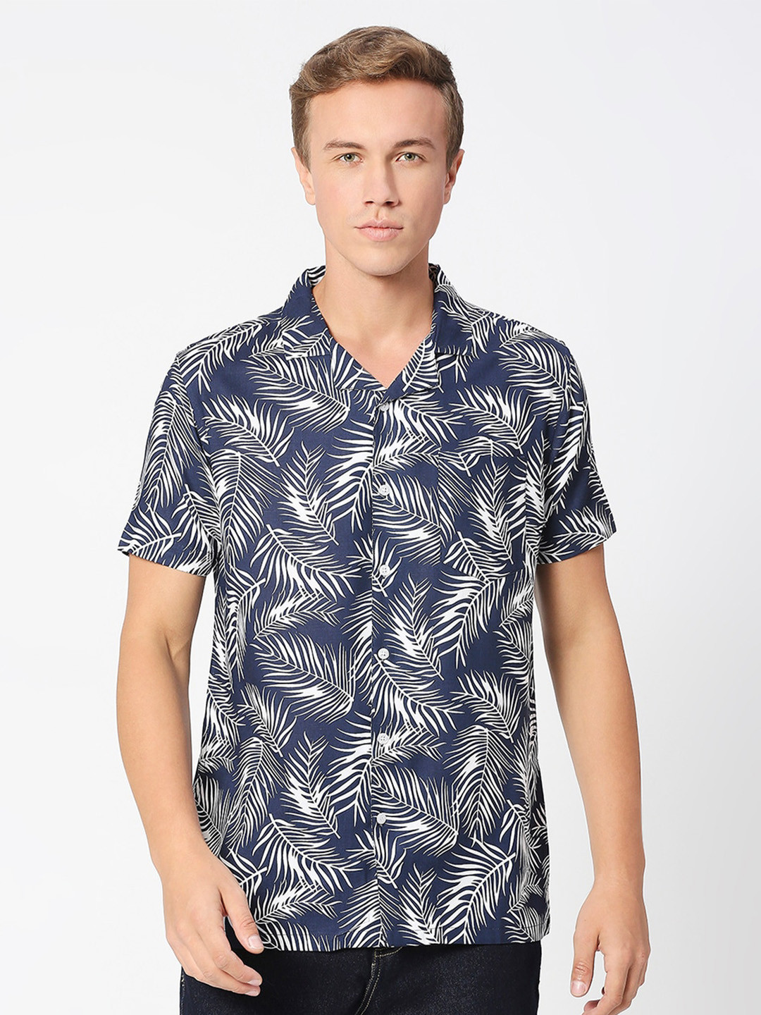 

MOD ECRU Floral Opaque Printed Casual Shirt, Blue