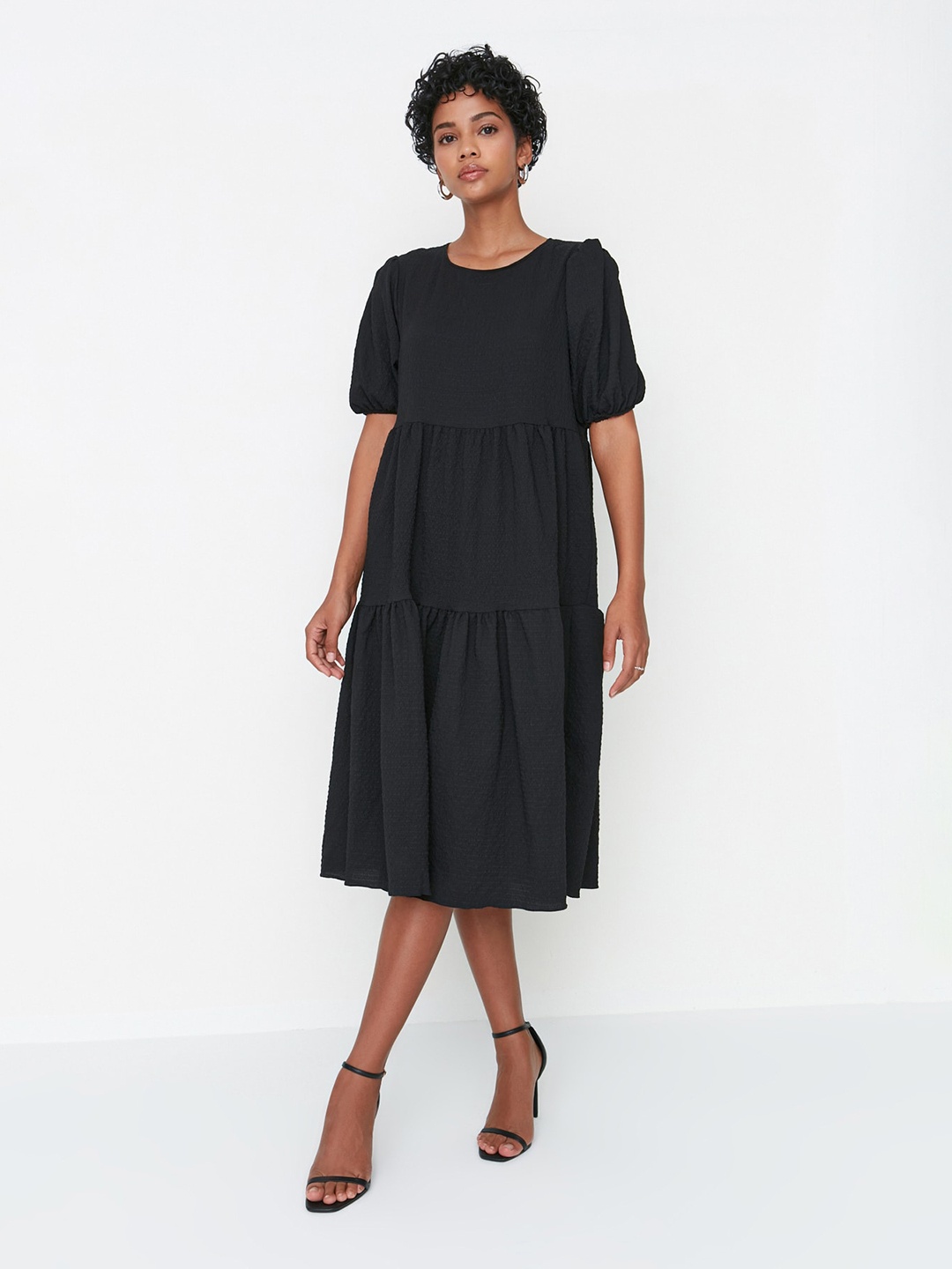 

Trendyol Fit & Flare Midi Dress, Black