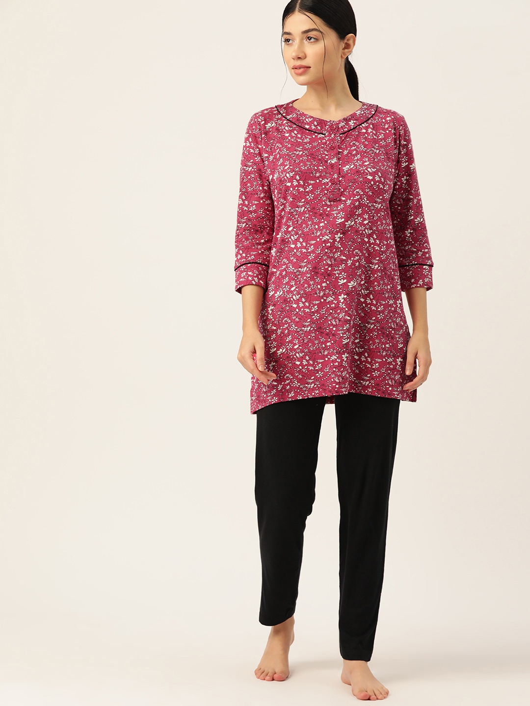 

ETC Women Printed Night Suit, Pink