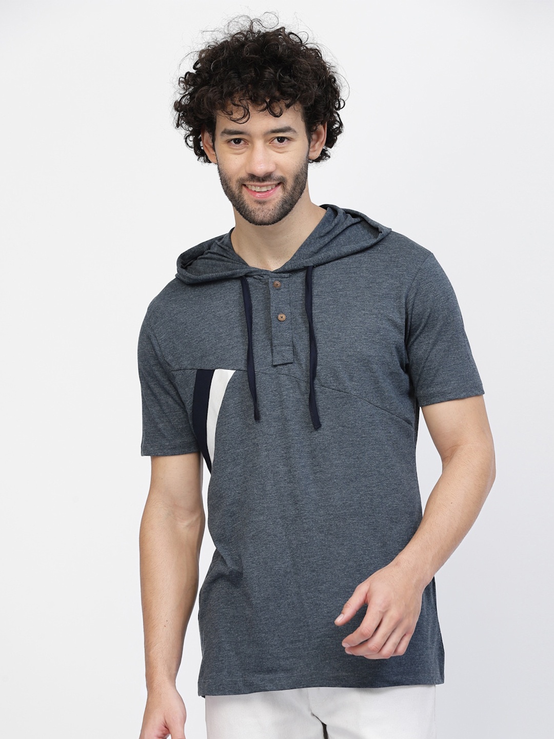 

Kalt Hooded Short Sleeves T-shirt, Blue