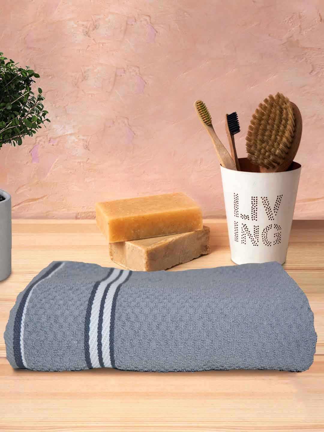 

Athom Trendz Popcorn Grey & White Textured Organic Cotton Super Soft Bath Towel