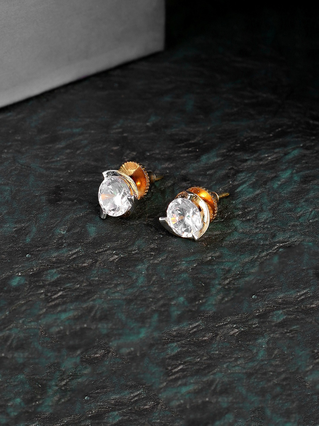 

Adwitiya Collection Gold-Plated Classic Studs Earrings