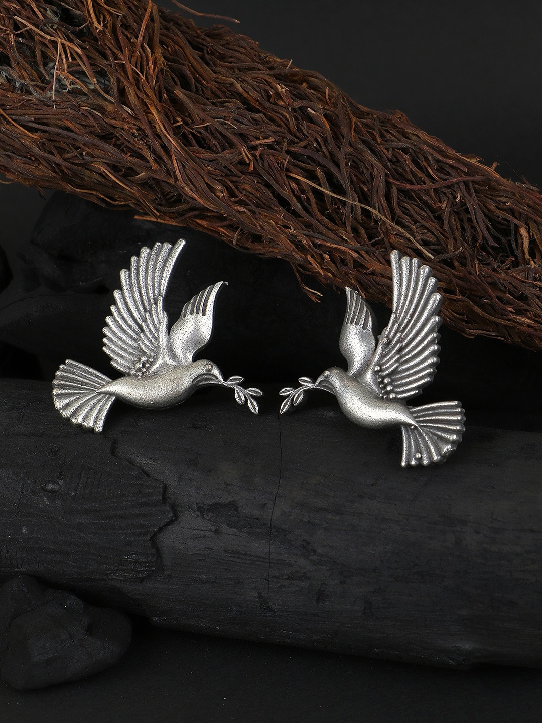 

Adwitiya Collection Silver-Plated Classic Studs Earrings