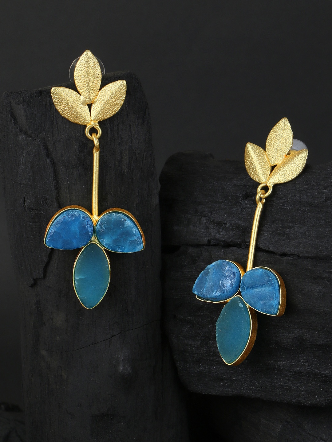 

Adwitiya Collection Gold-Plated Classic Drop Earrings
