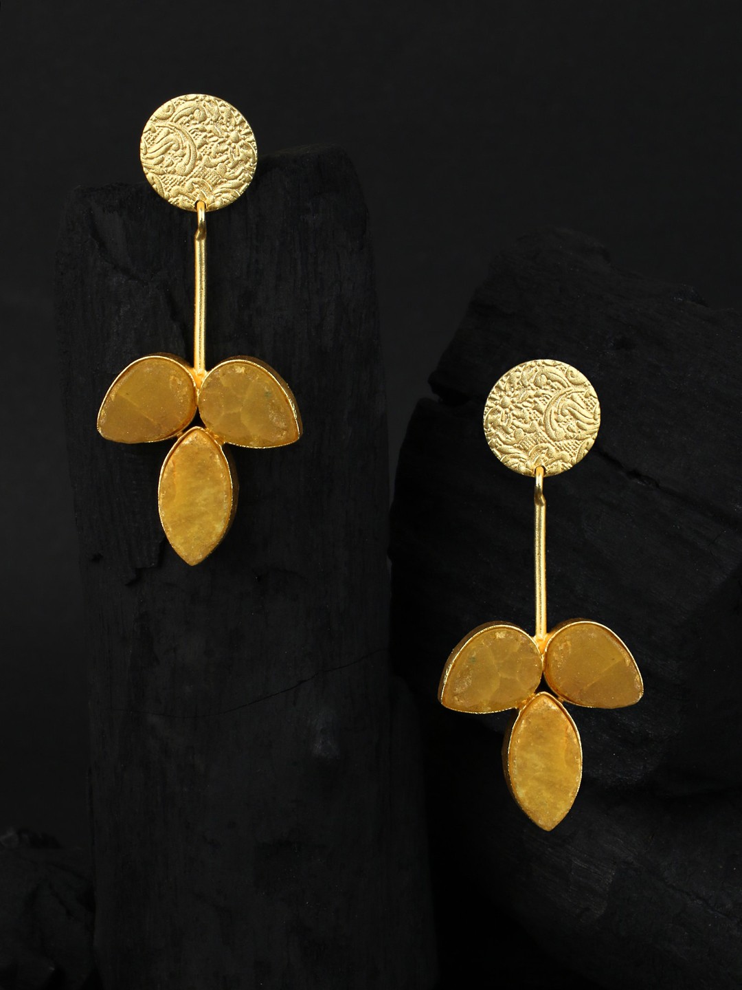 

Adwitiya Collection Gold-Plated Classic Drop Earrings