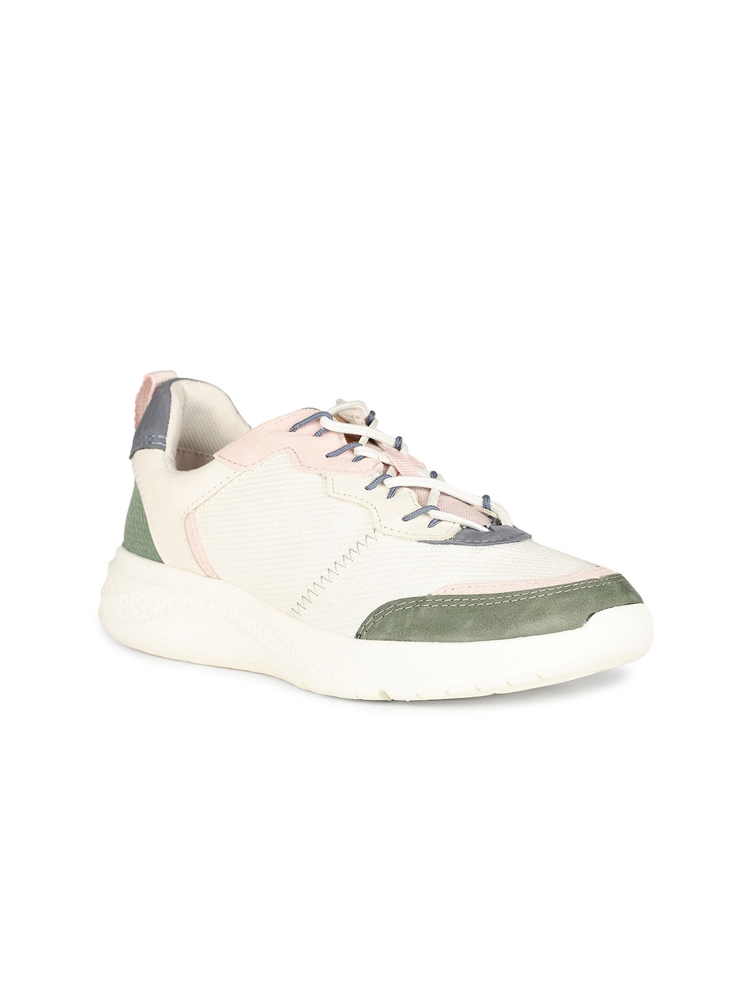 

Hush Puppies Women Colourblocked Leather Sneakers, White