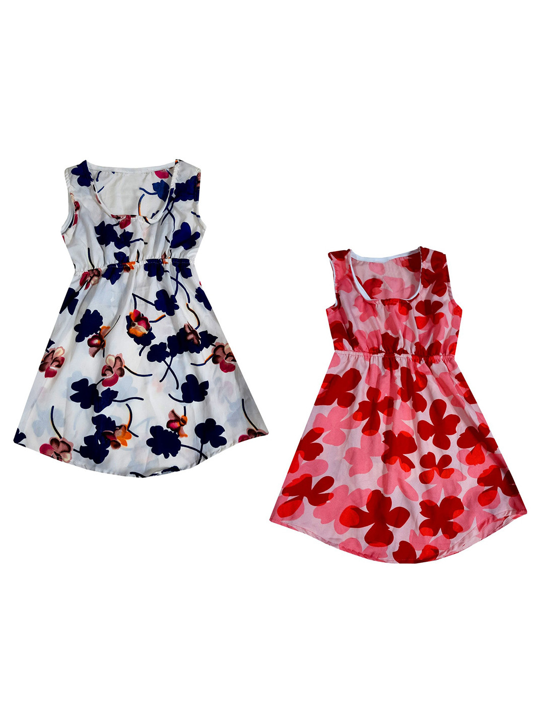 

IndiWeaves Girls Pack of 2 Floral Print Crepe Maxi Dress, Pink